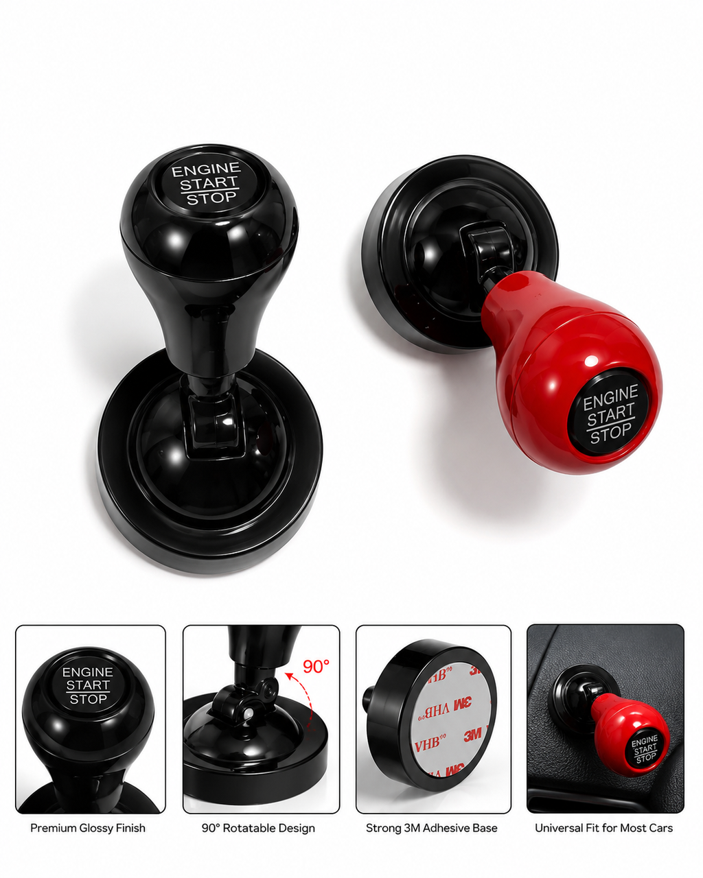 The Sunny Day Engine Start Stop Button Cover – Universal Car Interior Accessory, Premium Stylish Push Button Design